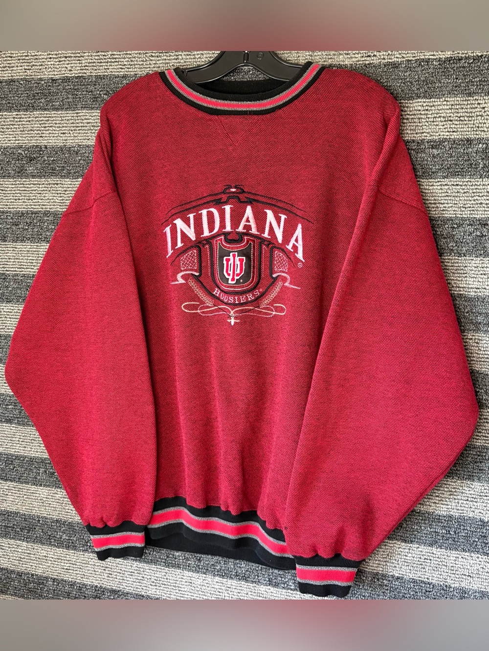 Vintage 90’s Indiana University Hoosiers Red Collegiate Crewneck Sweatshirt L